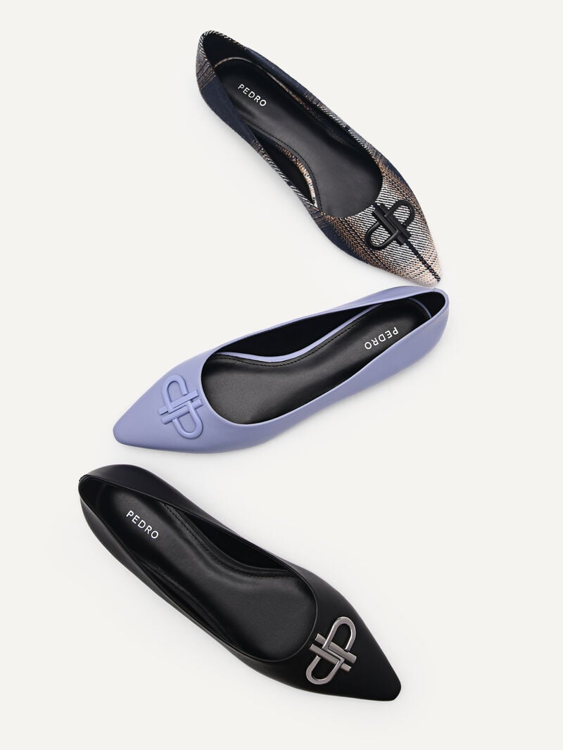 Pedro Icon Leather Ballet Women Flats Violet | Q9Q-2428