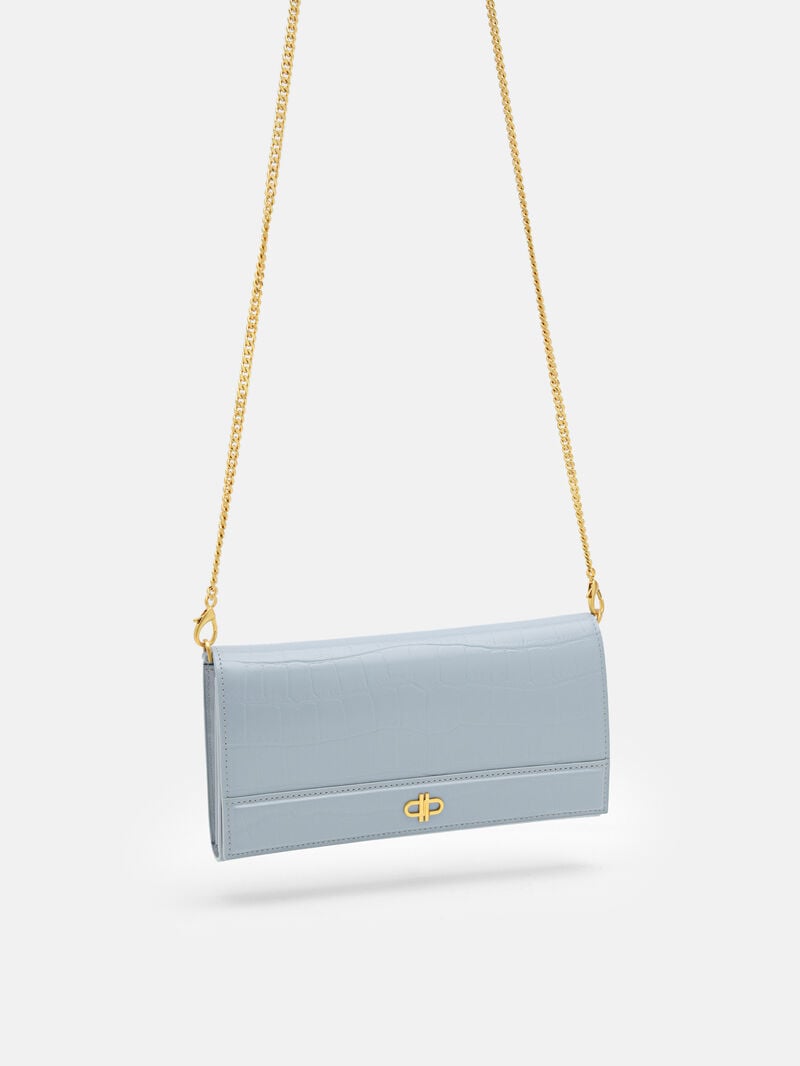Pedro Icon Leather Bi-Fold Long Women Wallets Slate Blue | Q9Q-2205