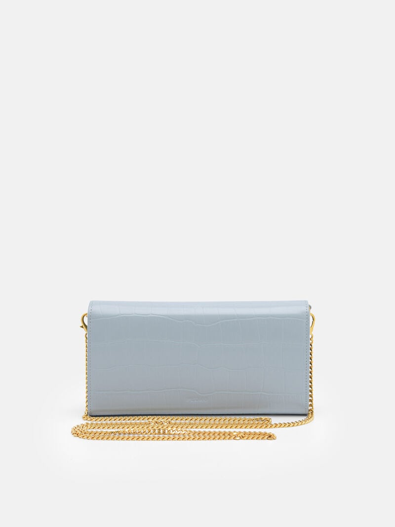 Pedro Icon Leather Bi-Fold Long Women Wallets Slate Blue | Q9Q-2205