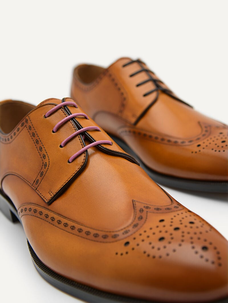 Pedro Icon Leather Brogue Derby Shoes Men Lace Up Shoes Camel | Q9Q-2424