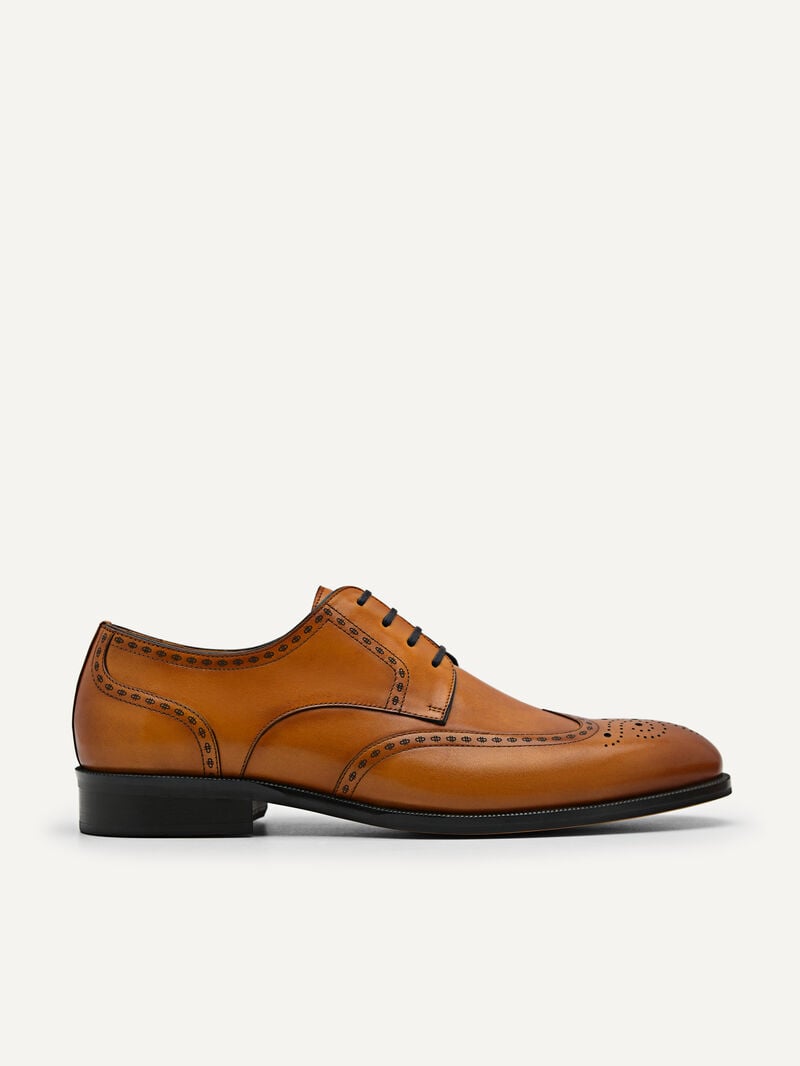 Pedro Icon Leather Brogue Derby Shoes Men Lace Up Shoes Camel | Q9Q-2424