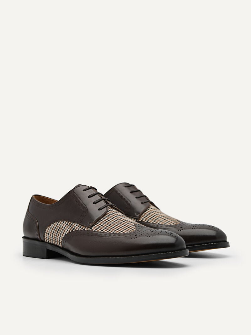 Pedro Icon Leather Brogue Derby Shoes Men Lace Up Shoes Brown | Q9Q-2423