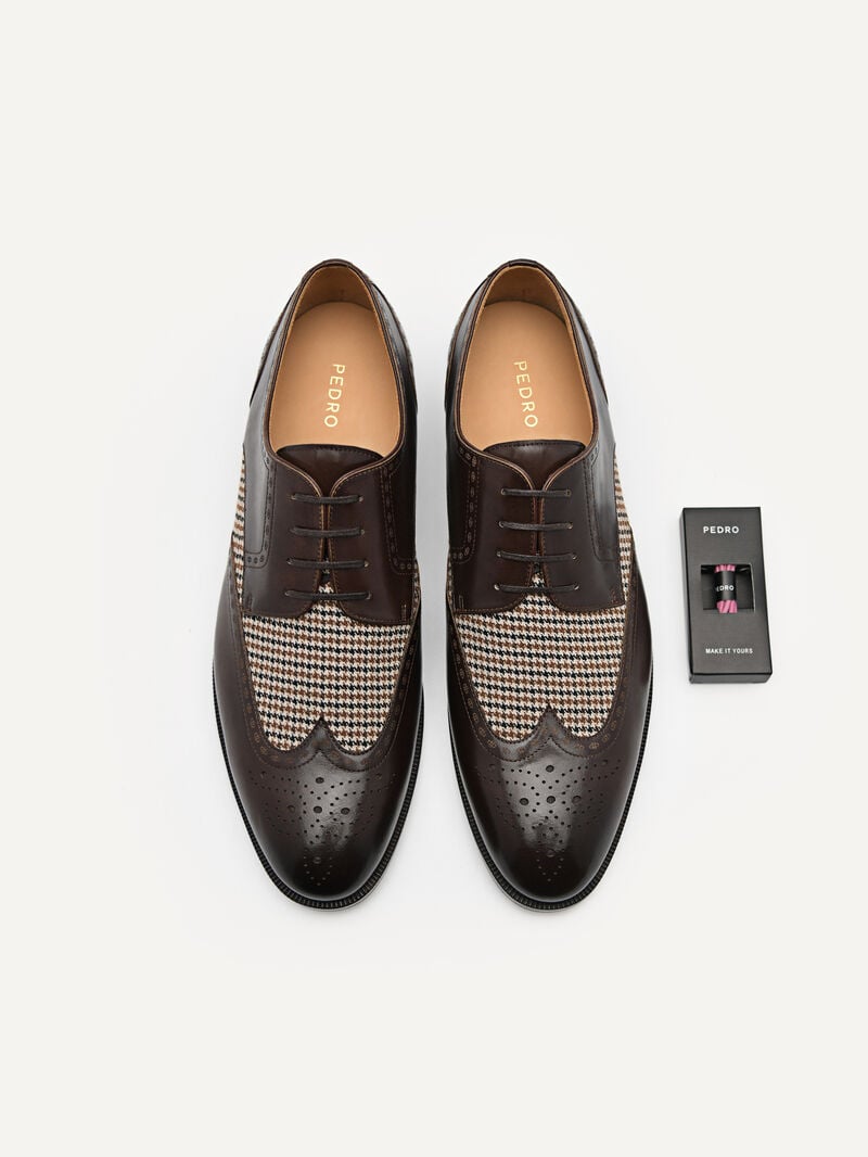 Pedro Icon Leather Brogue Derby Shoes Men Lace Up Shoes Brown | Q9Q-2423
