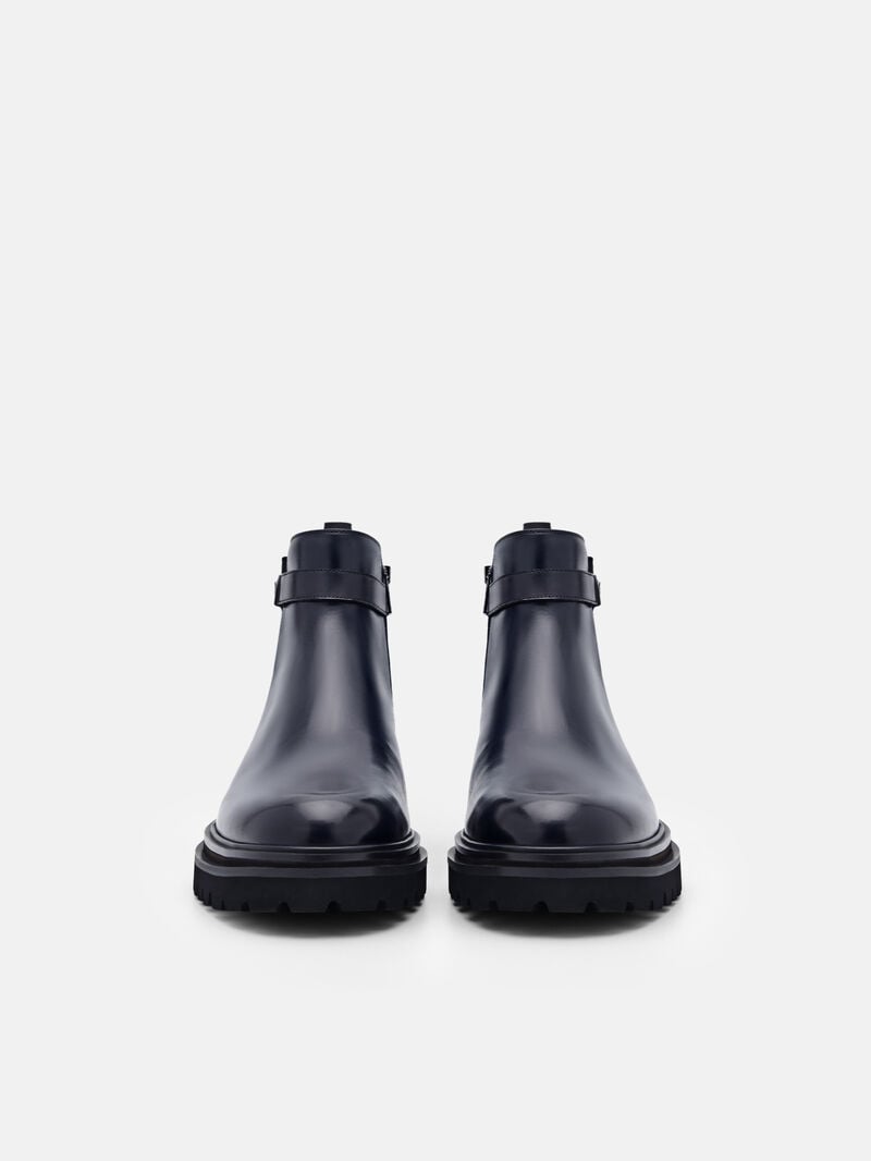 Pedro Icon Leather Chelsea Boots Men Boots Navy | Q9Q-2422