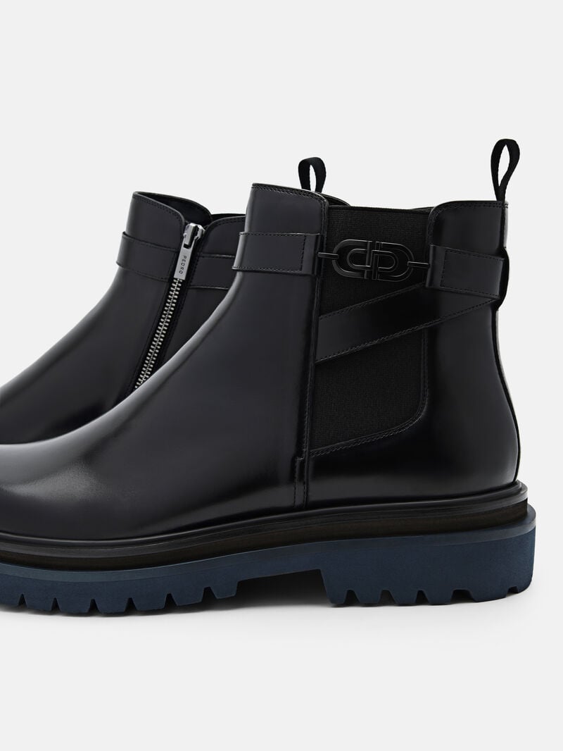 Pedro Icon Leather Chelsea Boots Men Boots Black | Q9Q-2421