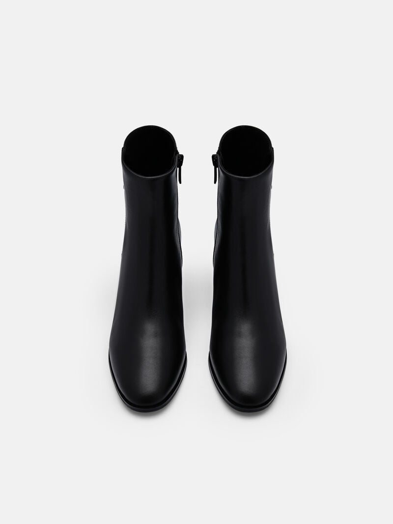 Pedro Icon Leather Heel Boots Women Ankle Boots Black | Q9Q-2345