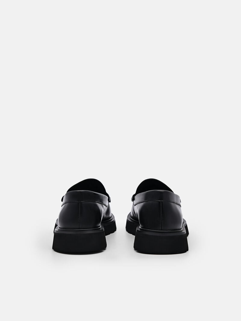 Pedro Icon Leather Loafers Women Flats Black | Q9Q-2418