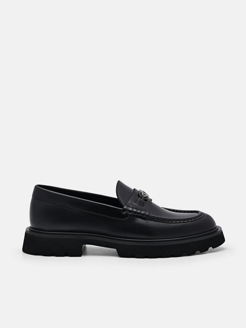 Pedro Icon Leather Loafers Women Flats Black | Q9Q-2418