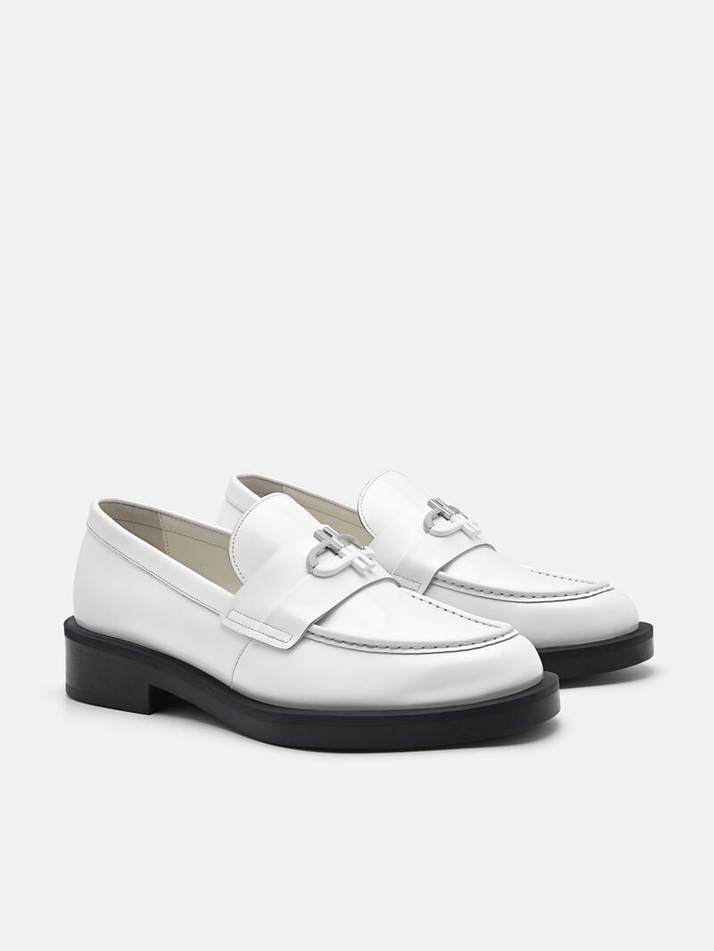Pedro Icon Leather Loafers Women Flats Chalk | Q9Q-2416