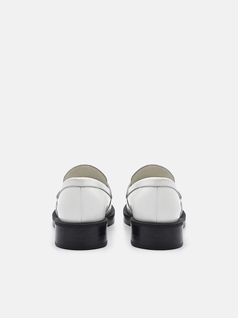 Pedro Icon Leather Loafers Women Flats Chalk | Q9Q-2416