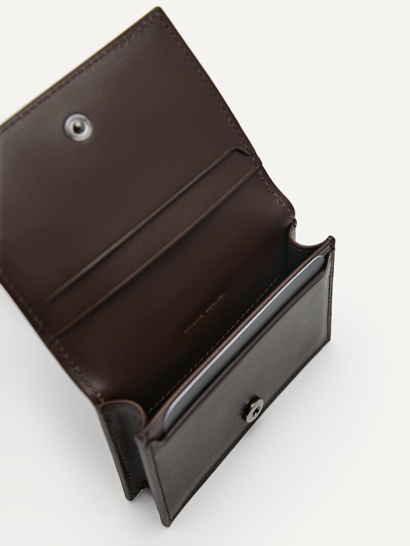 Pedro Icon Leather Men Card Holders Dark Brown | Q9Q-2294