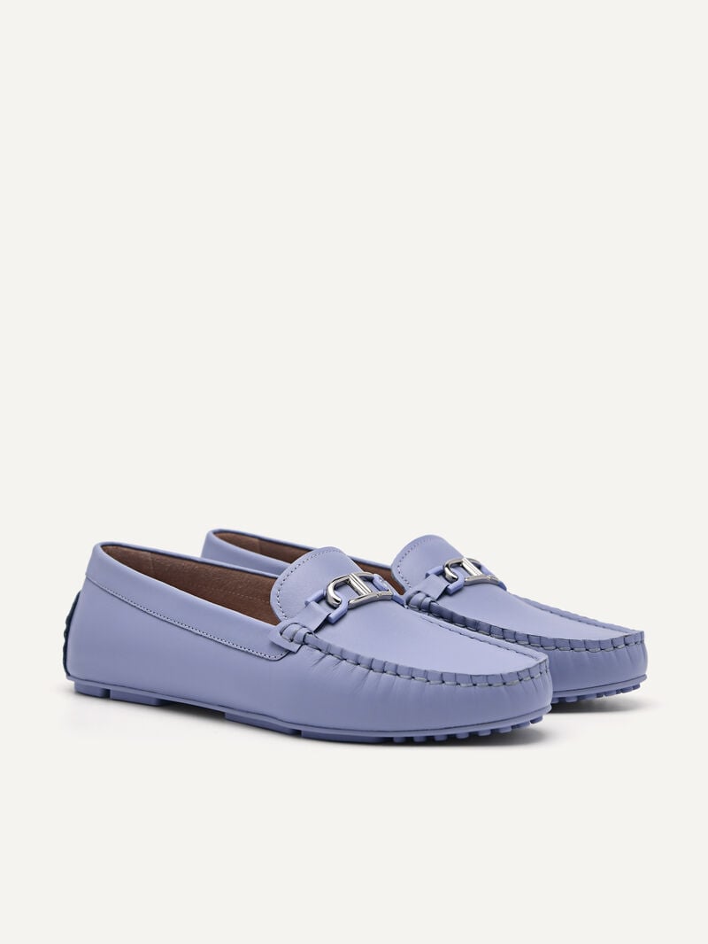 Pedro Icon Leather Moccasins Women Flats Violet | Q9Q-2412
