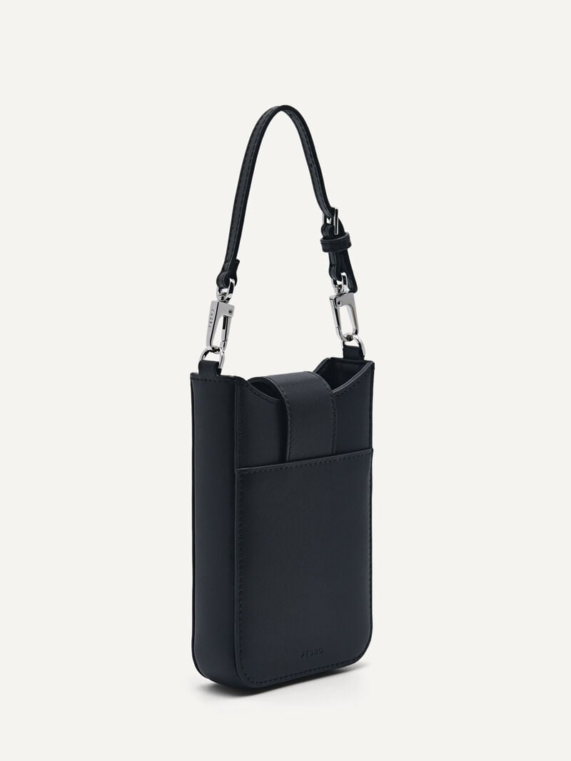 Pedro Icon Leather Phone Pouch Men Tech Accessories Black | Q9Q-2252