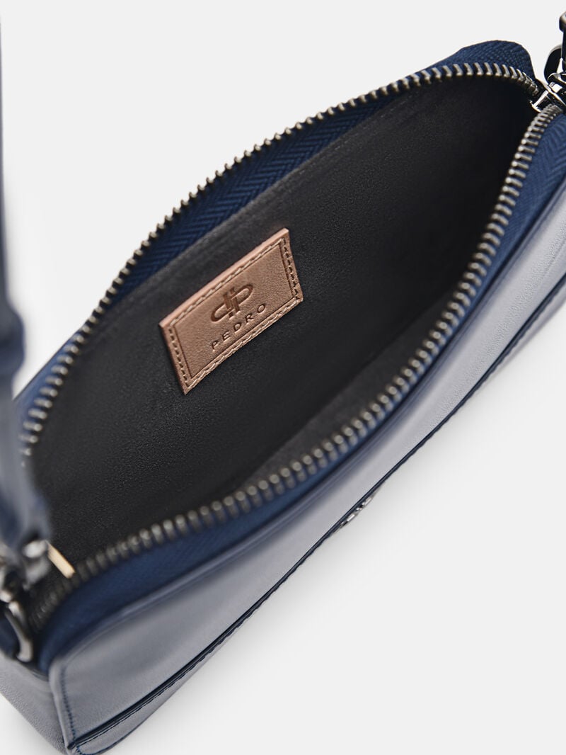 Pedro Icon Leather Phone Pouch Men Tech Accessories Navy | Q9Q-2251