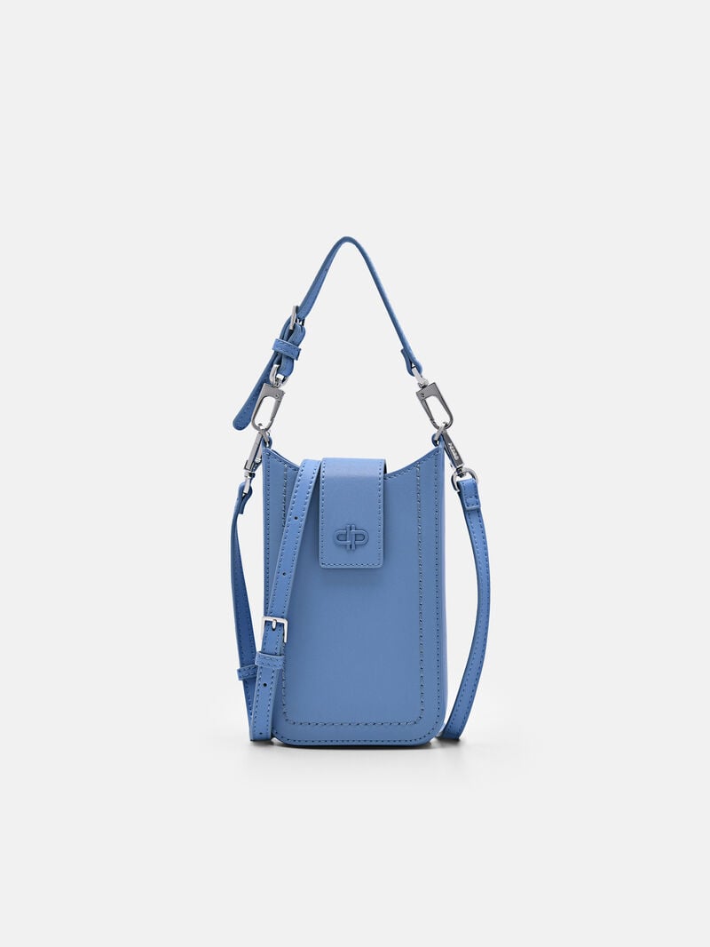 Pedro Icon Leather Phone Pouch Women Tech Accessories Blue | Q9Q-2247
