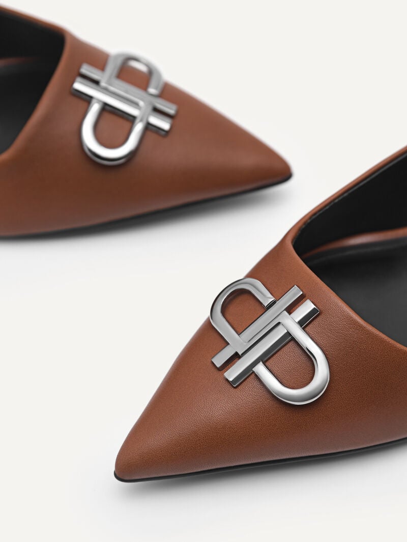 Pedro Icon Leather Pointed Slingback Women Pumps Cognac | Q9Q-2355