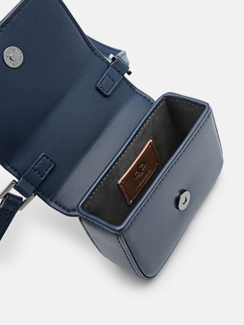 Pedro Icon Leather Sling Pouch Men Tech Accessories Navy | Q9Q-2230