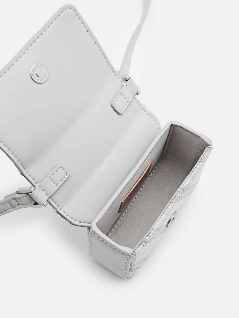 Pedro Icon Leather Sling Pouch Men Tech Accessories Light Grey | Q9Q-2229