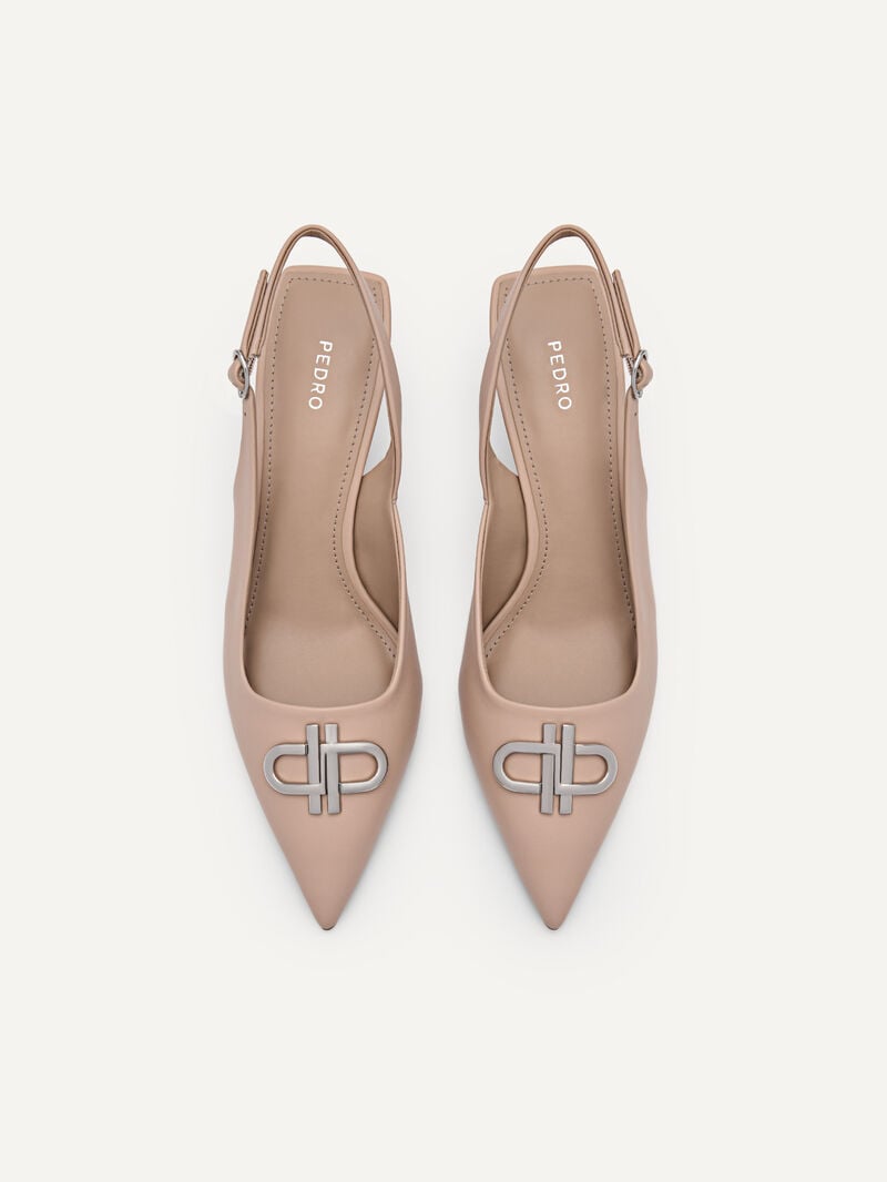 Pedro Icon Leather Slingback Women Pumps Nude | Q9Q-2352