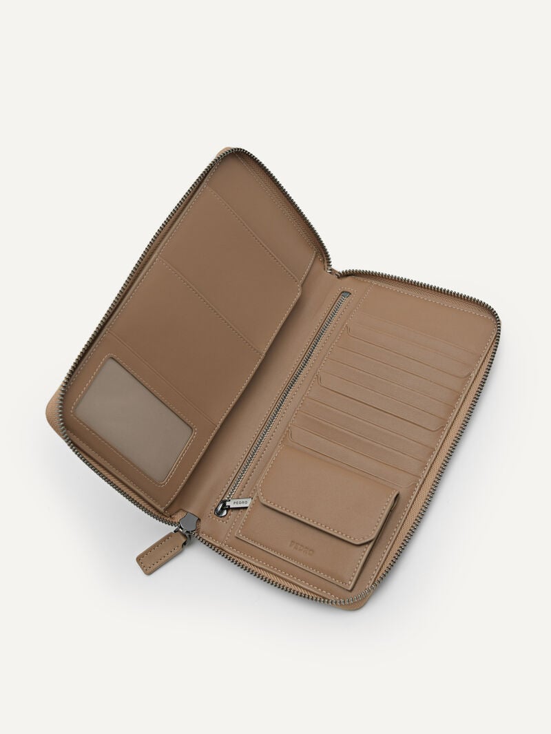 Pedro Icon Leather Travel Organiser in Pixel Men Travel Accessories Taupe | Q9Q-2223