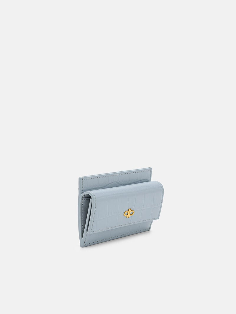 Pedro Icon Leather Women Card Holders Slate Blue | Q9Q-2290