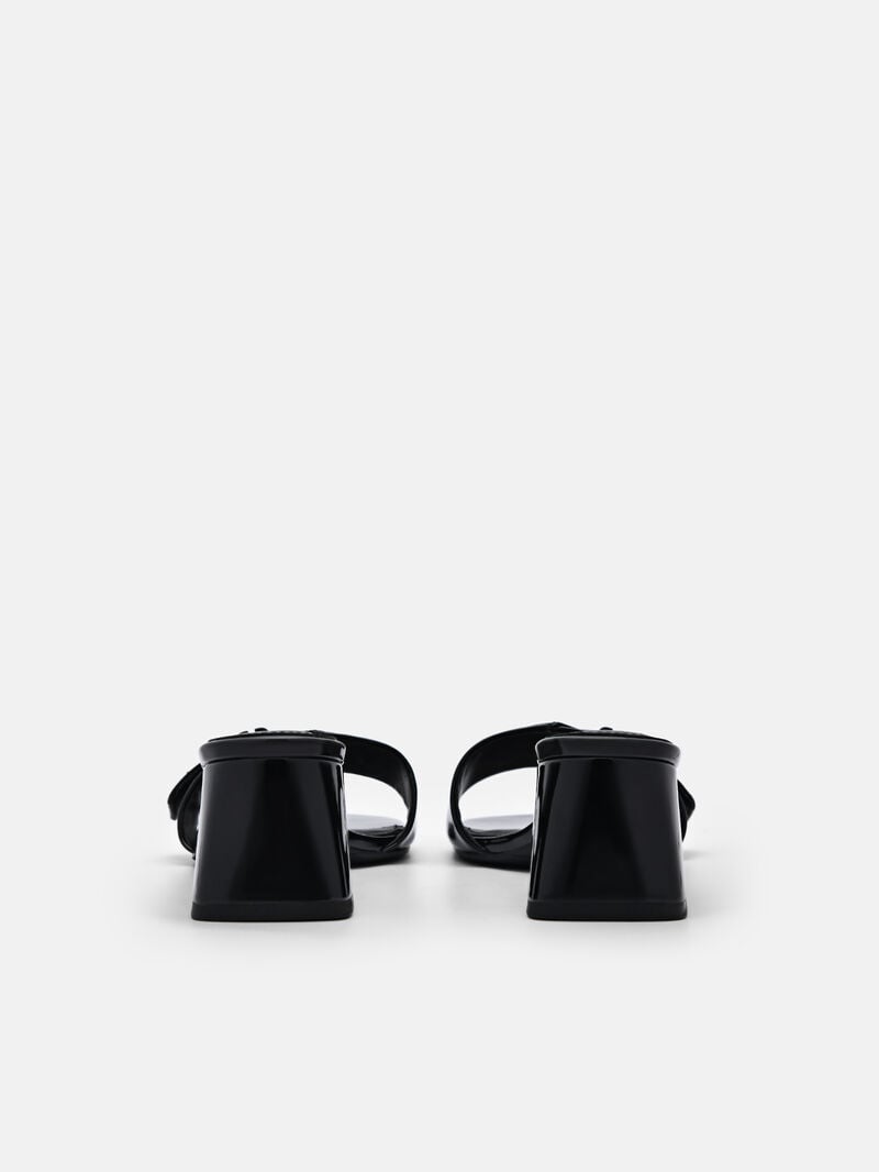 Pedro Icon Leather Women Heel Sandals Black | Q9Q-2366