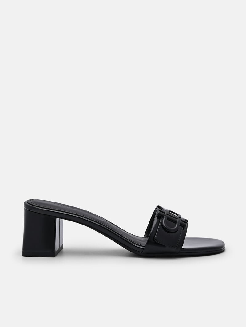 Pedro Icon Leather Women Heel Sandals Black | Q9Q-2366