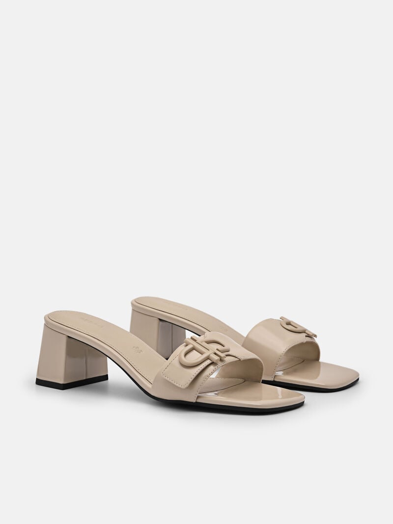 Pedro Icon Leather Women Heel Sandals Sand | Q9Q-2367