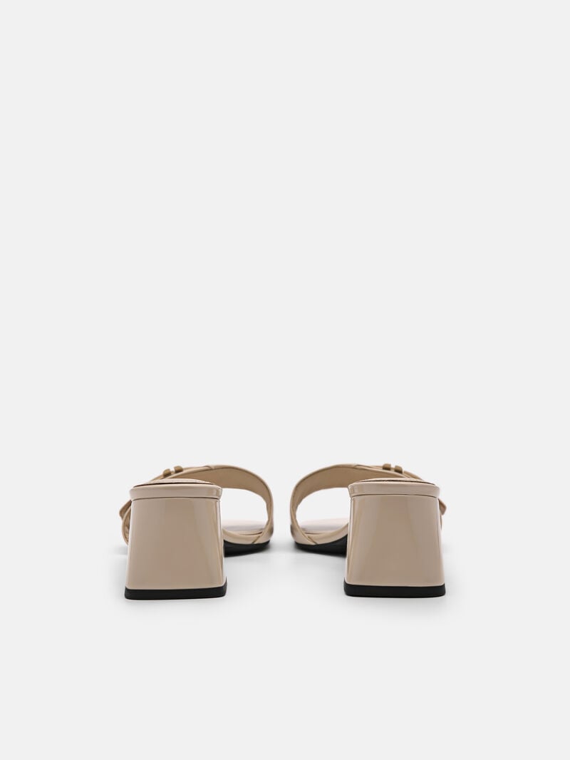 Pedro Icon Leather Women Heel Sandals Sand | Q9Q-2367