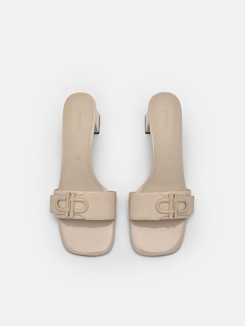 Pedro Icon Leather Women Heel Sandals Sand | Q9Q-2367