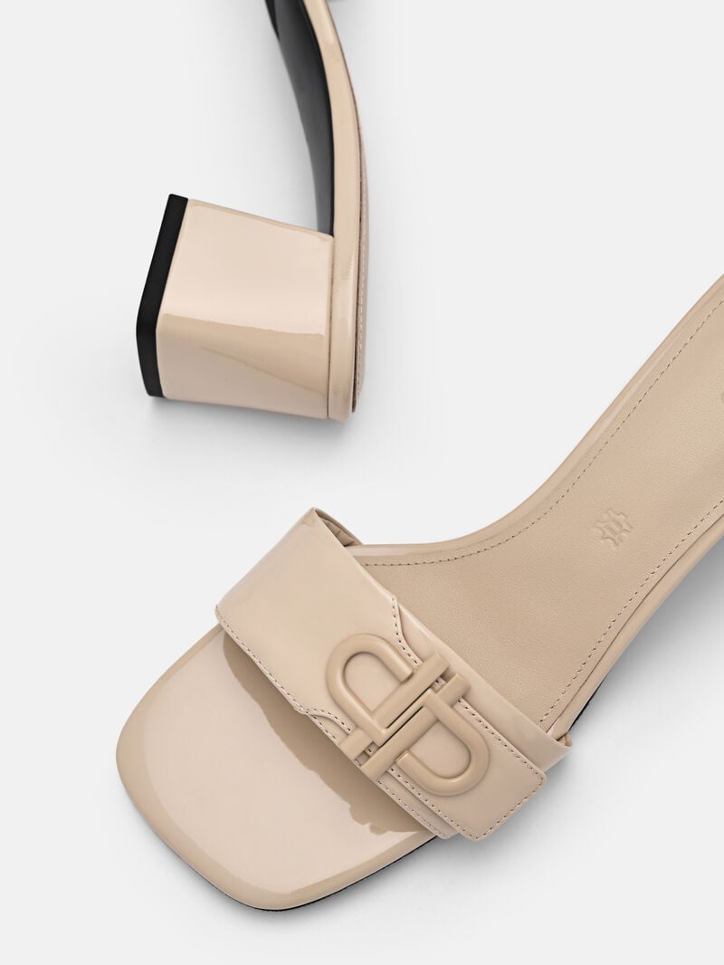 Pedro Icon Leather Women Heel Sandals Sand | Q9Q-2367