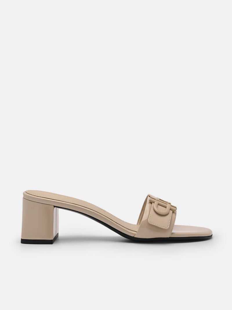 Pedro Icon Leather Women Heel Sandals Sand | Q9Q-2367