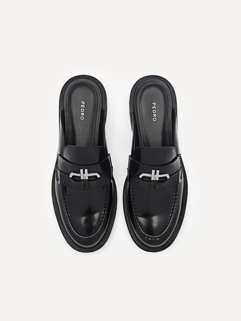 Pedro Icon Leather Women Mules Black | Q9Q-2364