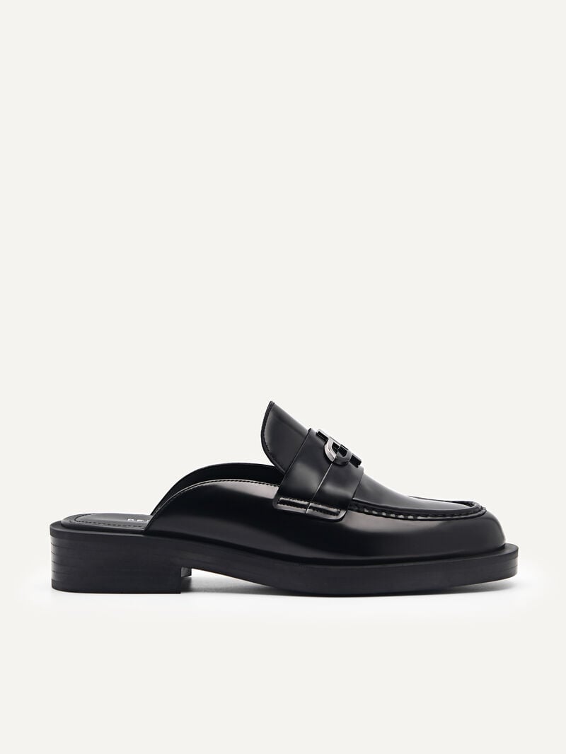 Pedro Icon Leather Women Mules Black | Q9Q-2364