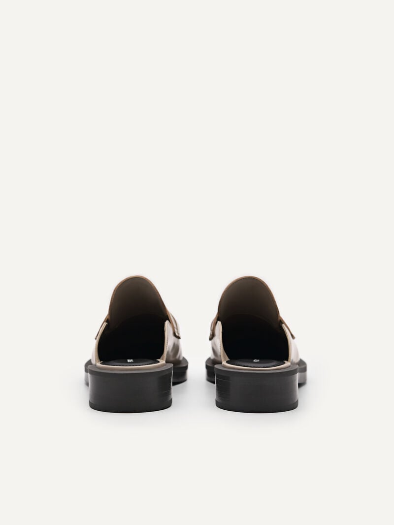 Pedro Icon Leather Women Mules Taupe | Q9Q-2365