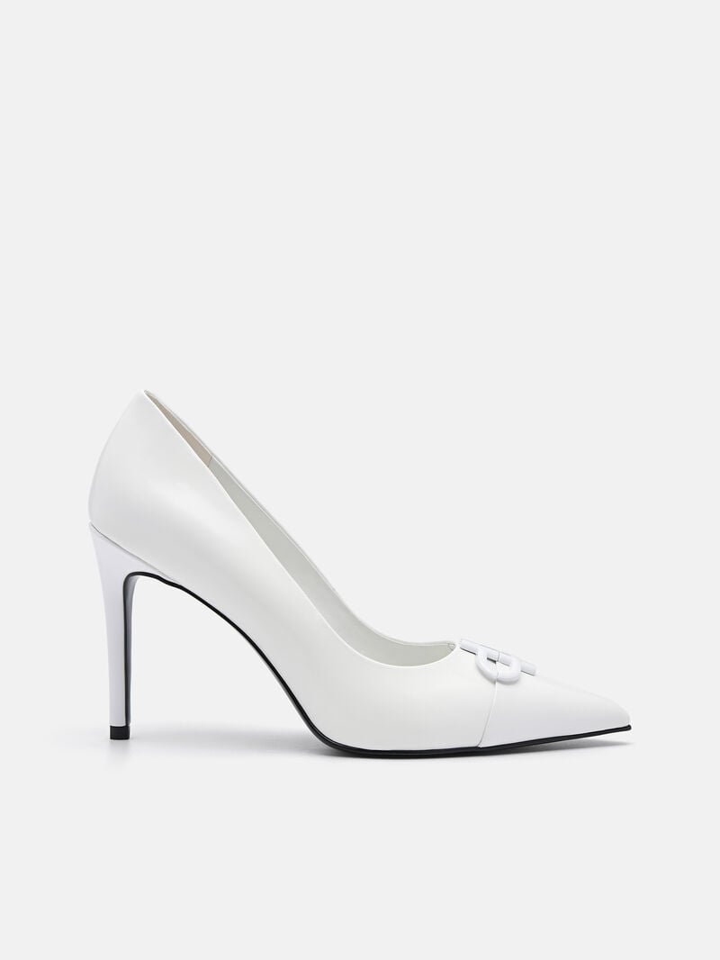 Pedro Icon Leather Women Pumps White | Q9Q-2361