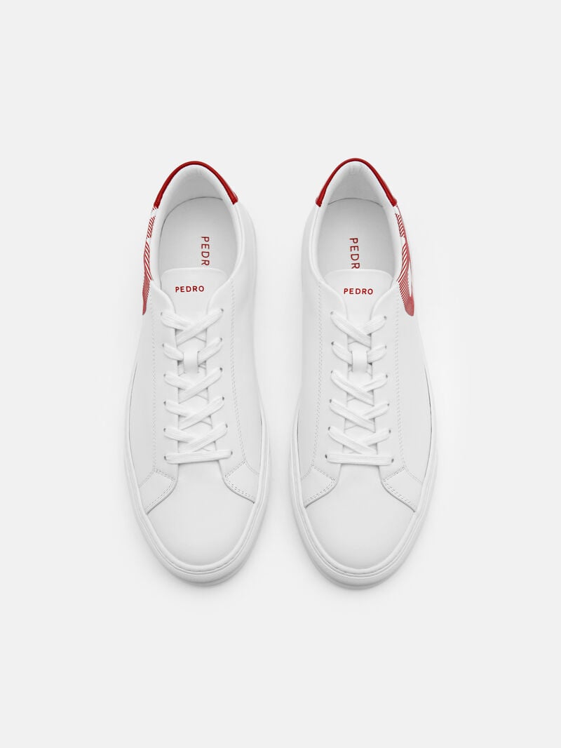 Pedro Icon Ridge Leather Sneakers Men Low Top Sneakers White | Q9Q-2403