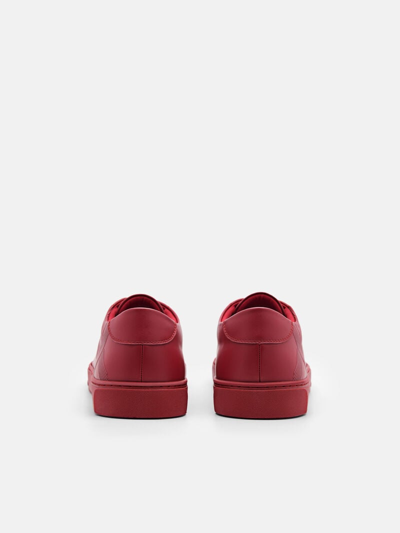 Pedro Icon Ridge Leather Sneakers Men Low Top Sneakers Red | Q9Q-2402
