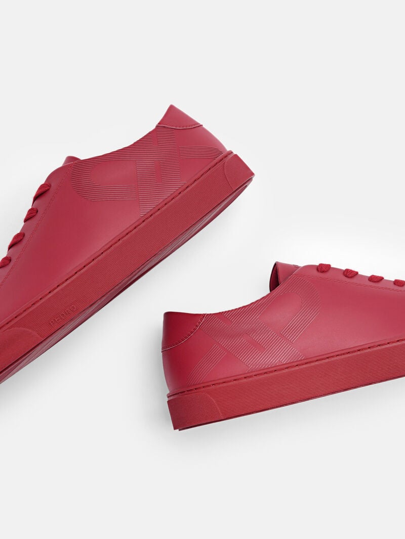 Pedro Icon Ridge Leather Sneakers Men Low Top Sneakers Red | Q9Q-2402