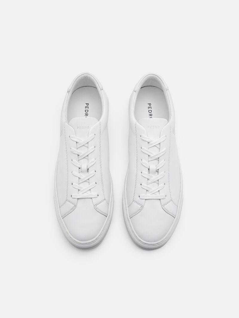 Pedro Icon Ridge Leather Sneakers Men Low Top Sneakers White | Q9Q-2401