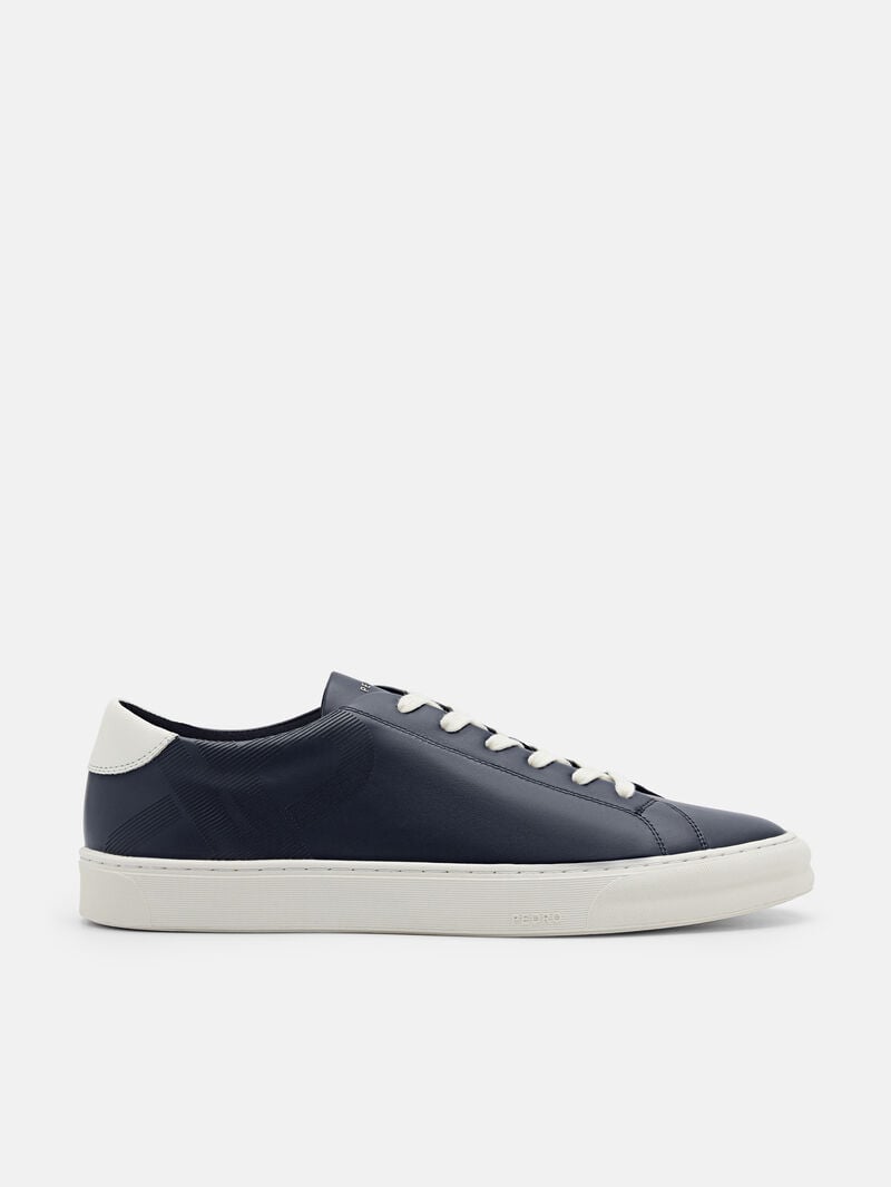 Pedro Icon Ridge Leather Sneakers Men Low Top Sneakers Navy | Q9Q-2400