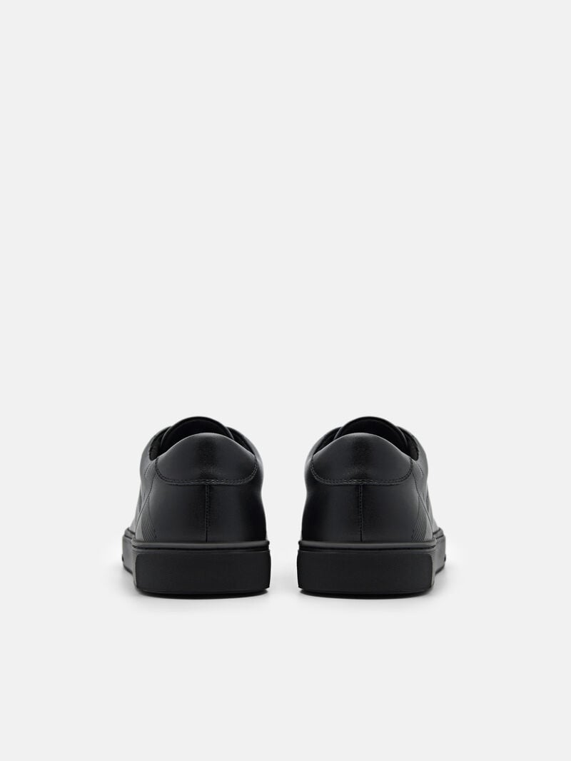 Pedro Icon Ridge Leather Sneakers Men Low Top Sneakers Black | Q9Q-2399