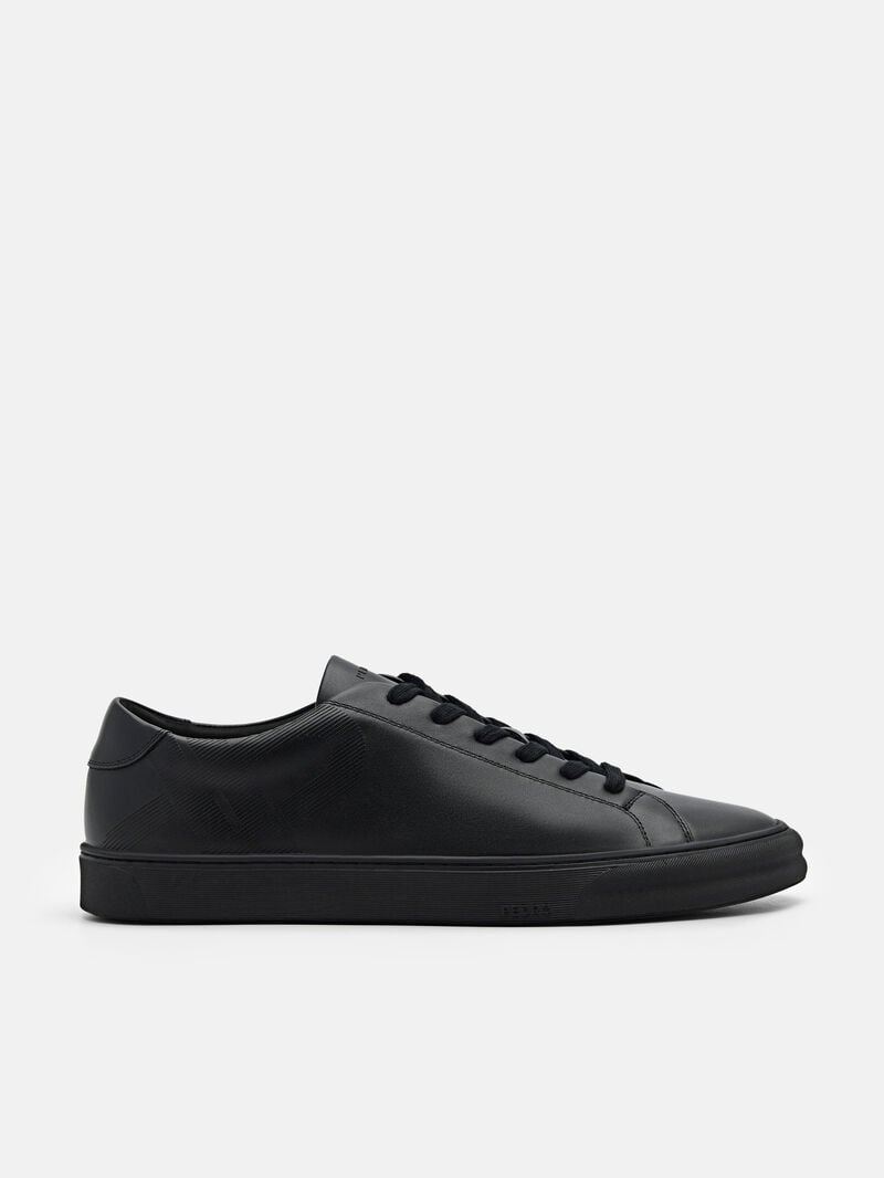Pedro Icon Ridge Leather Sneakers Men Low Top Sneakers Black | Q9Q-2399