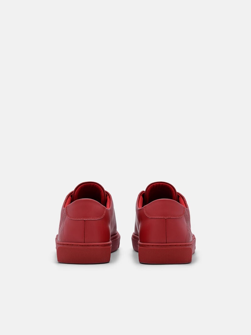 Pedro Icon Ridge Leather Women Sneakers Red | Q9Q-2397