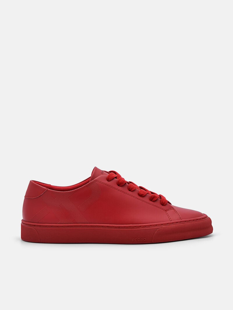 Pedro Icon Ridge Leather Women Sneakers Red | Q9Q-2397
