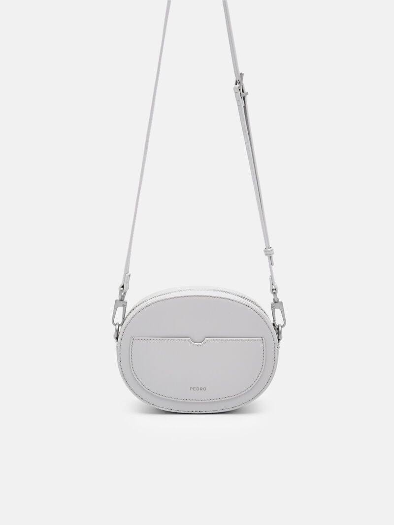 Pedro Icon Round Leather Bags Women Shoulder Bags Light Grey | Q9Q-2300