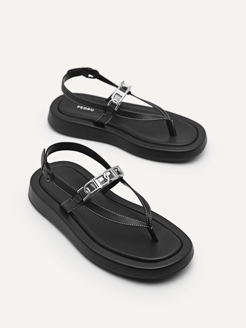 Pedro Icon Sandals Women Flats Black | Q9Q-2394