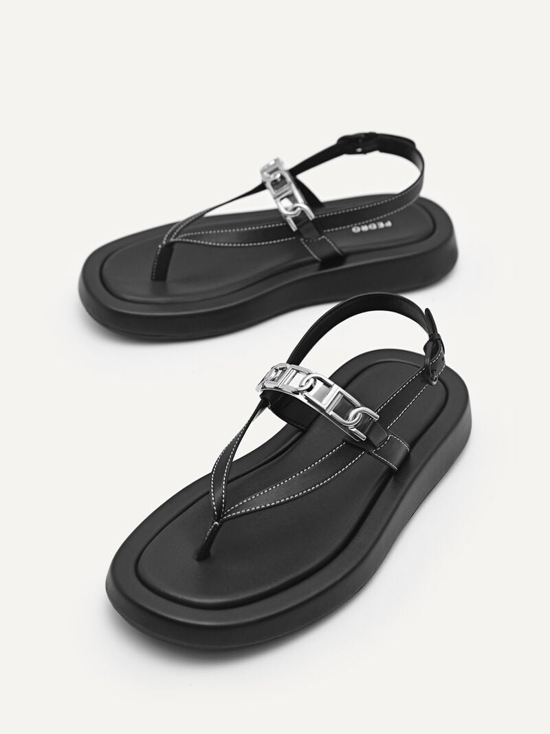 Pedro Icon Sandals Women Flats Black | Q9Q-2394