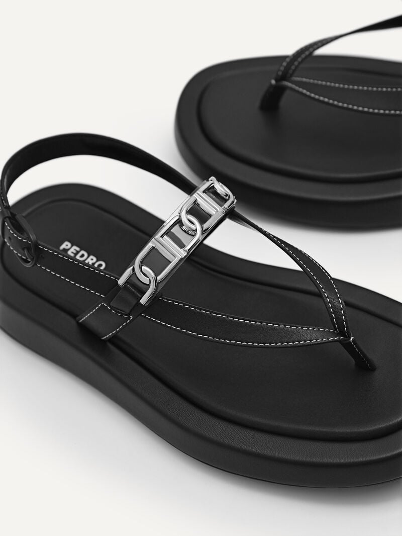 Pedro Icon Sandals Women Flats Black | Q9Q-2394