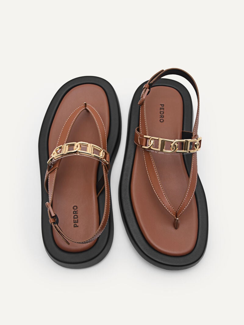 Pedro Icon Sandals Women Flats Cognac | Q9Q-2396